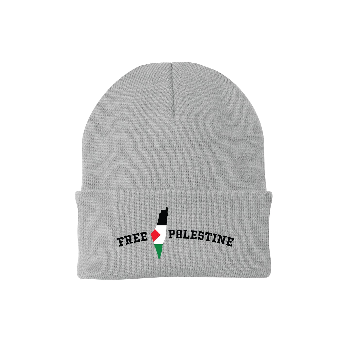 GREY FREE PALESTINE BEANIE